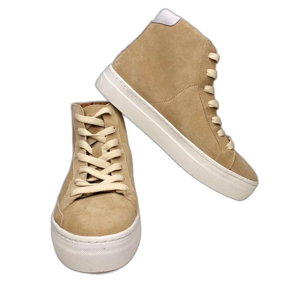Soludos Ibiza High Top Suede Sneakers Sand Size 8 NEW - Picture 1 of 11